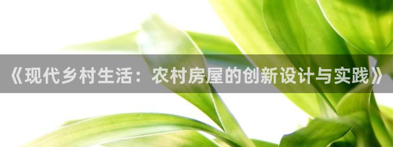 威九国际v96BET：《现代乡村生活：农村房屋的创新设计与实践》