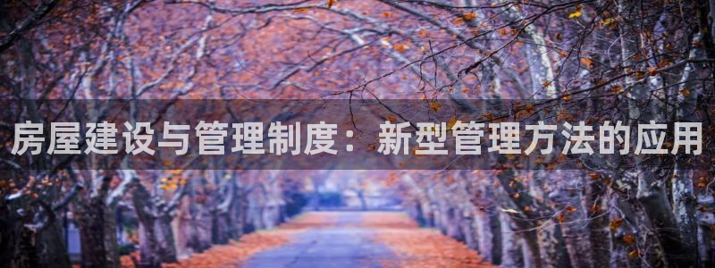 威九国际旗下艺人都有谁：房屋建设与管理制度：新型管理方法的应用