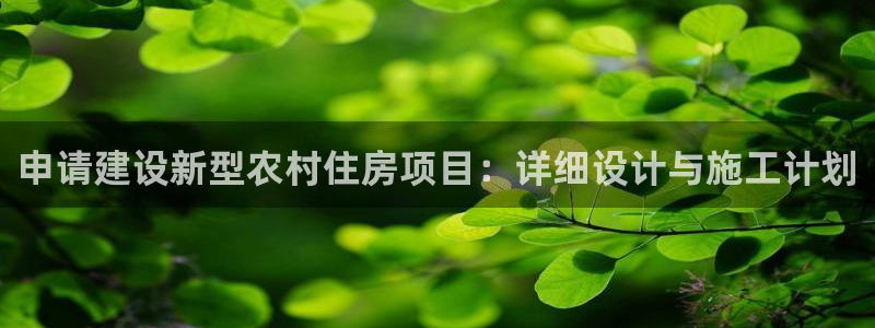威九国际电影2022年9月月：申请建设新型农村住房项目：详细设计与施工计划