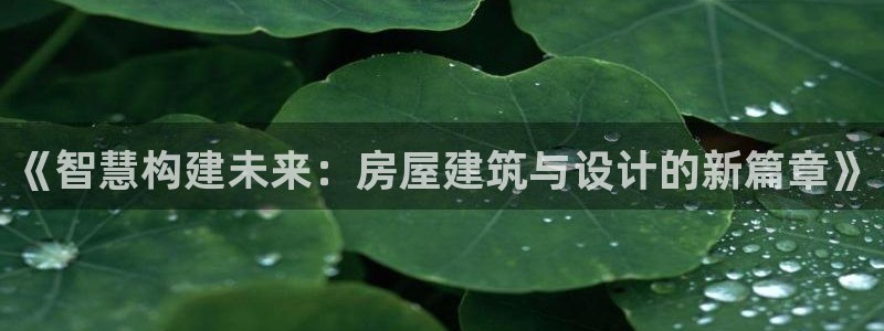 威九国际精彩推荐怎么样：《智慧构建未来：房屋建筑与设计的新篇章》
