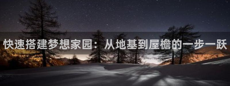 威九国际网站为什么不禁止：快速搭建梦想家园：从地基到屋檐的一步一跃