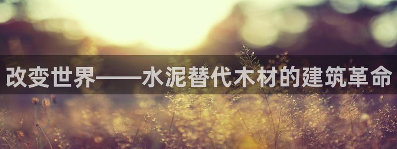 威九国际HP：改变世界——水泥替代木材的建筑革命